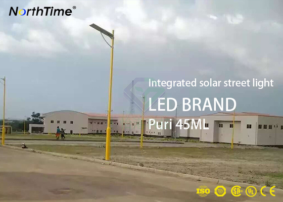 Cina 5200 Lumens 50W LED Terpadu All in One Solar Street Light dengan Garansi 5 Tahun pabrik